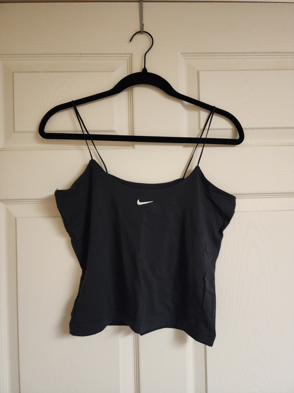 Nike Black Spaghetti-Strap Camisole with White Swoosh